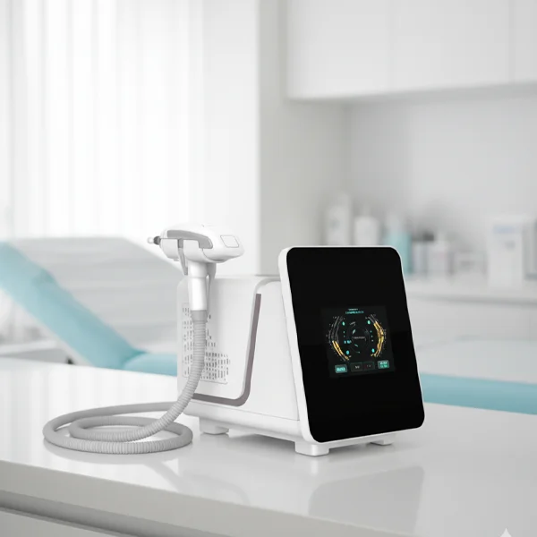 عکس دستگاه کیوسوئیچ ناب وی رومیزی، لیزر پیشرفته برای حذف تاتو و درمان لکهای پوستی در کلینیکهای زیبایی