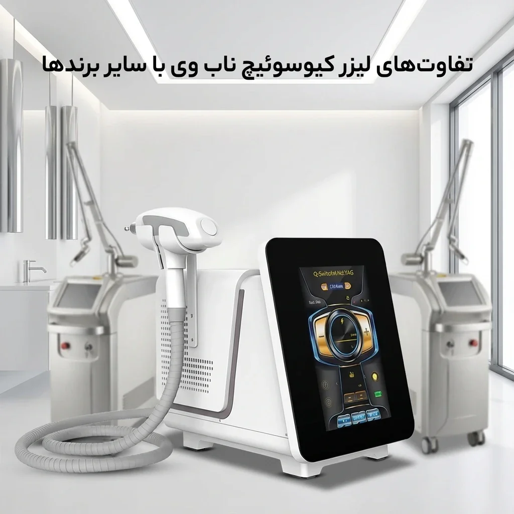 مقایسه دستگاه لیزر کیوسوئیچ ناب وی با رقبا